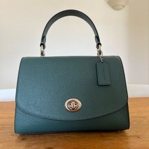 Dark Turquoise Green Coach Satchel Bag